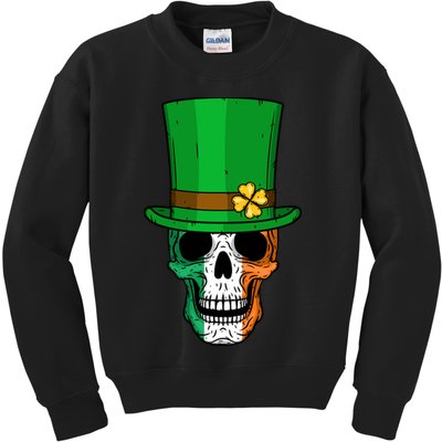 Cool St. Patricks Day Irish Skull Kids Sweatshirt