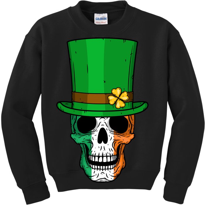 Cool St. Patricks Day Irish Skull Kids Sweatshirt