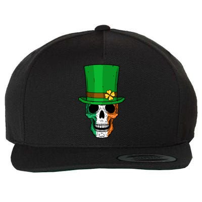 Cool St. Patricks Day Irish Skull Wool Snapback Cap