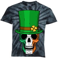 Cool St. Patricks Day Irish Skull Kids Tie-Dye T-Shirt