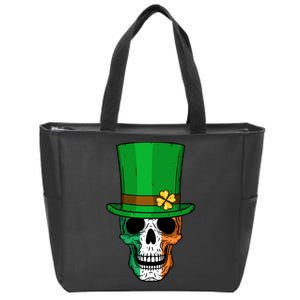 Cool St. Patricks Day Irish Skull Zip Tote Bag