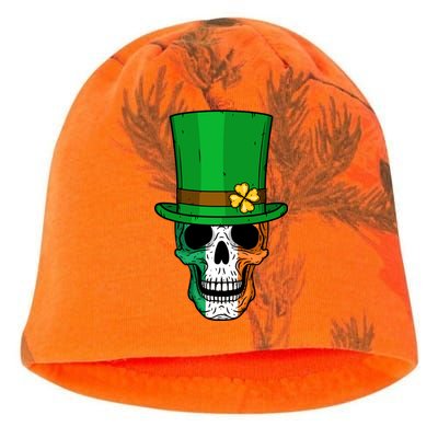 Cool St. Patricks Day Irish Skull Kati - Camo Knit Beanie