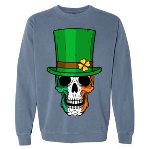 Cool St. Patricks Day Irish Skull Garment-Dyed Sweatshirt