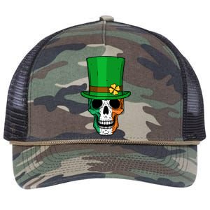 Cool St. Patricks Day Irish Skull Retro Rope Trucker Hat Cap