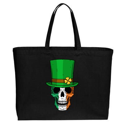 Cool St. Patricks Day Irish Skull Cotton Canvas Jumbo Tote