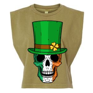 Cool St. Patricks Day Irish Skull Garment-Dyed Women's Muscle Tee