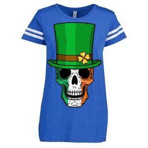 Cool St. Patricks Day Irish Skull Enza Ladies Jersey Football T-Shirt