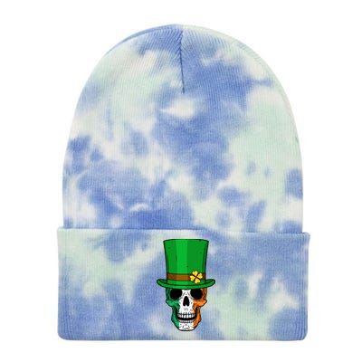 Cool St. Patricks Day Irish Skull Tie Dye 12in Knit Beanie