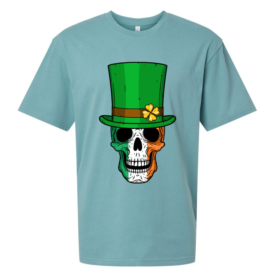 Cool St. Patricks Day Irish Skull Sueded Cloud Jersey T-Shirt