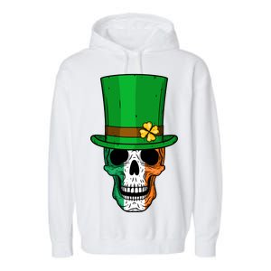 Cool St. Patricks Day Irish Skull Garment-Dyed Fleece Hoodie