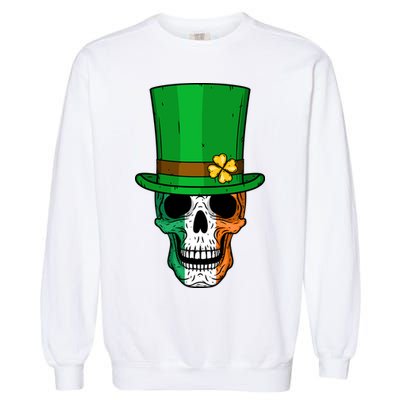 Cool St. Patricks Day Irish Skull Garment-Dyed Sweatshirt