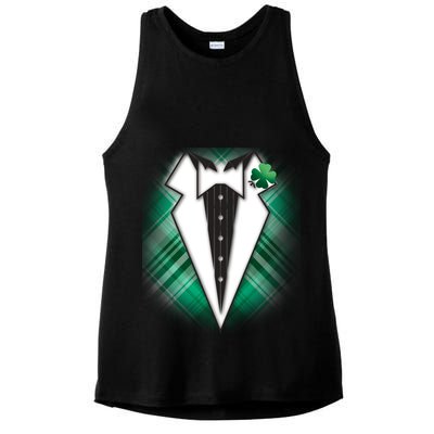 Cool St. Patrick's Day Tuxedo Irish Tux Ladies PosiCharge Tri-Blend Wicking Tank
