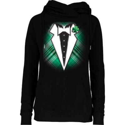 Cool St. Patrick's Day Tuxedo Irish Tux Womens Funnel Neck Pullover Hood