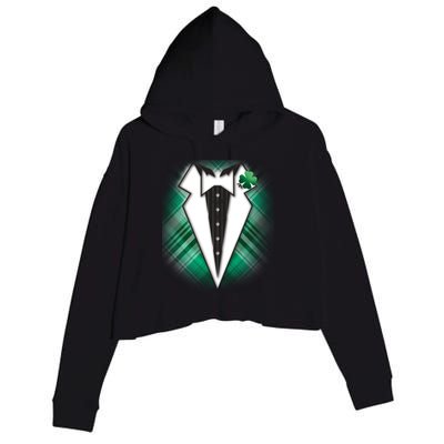 Cool St. Patrick's Day Tuxedo Irish Tux Crop Fleece Hoodie