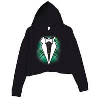 Cool St. Patrick's Day Tuxedo Irish Tux Crop Fleece Hoodie