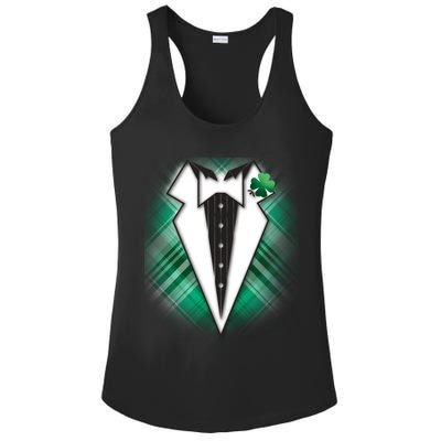Cool St. Patrick's Day Tuxedo Irish Tux Ladies PosiCharge Competitor Racerback Tank