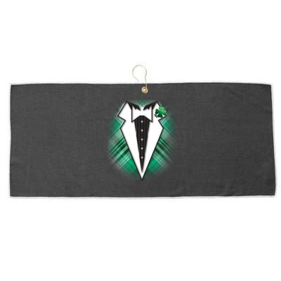 Cool St. Patrick's Day Tuxedo Irish Tux Large Microfiber Waffle Golf Towel