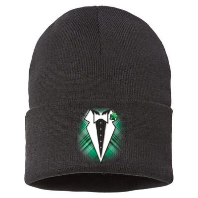 Cool St. Patrick's Day Tuxedo Irish Tux Sustainable Knit Beanie