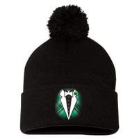 Cool St. Patrick's Day Tuxedo Irish Tux Pom Pom 12in Knit Beanie