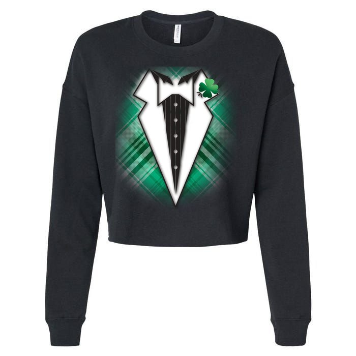 Cool St. Patrick's Day Tuxedo Irish Tux Cropped Pullover Crew