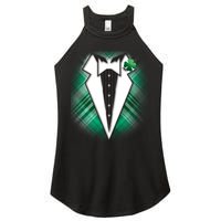 Cool St. Patrick's Day Tuxedo Irish Tux Women's Perfect Tri Rocker Tank