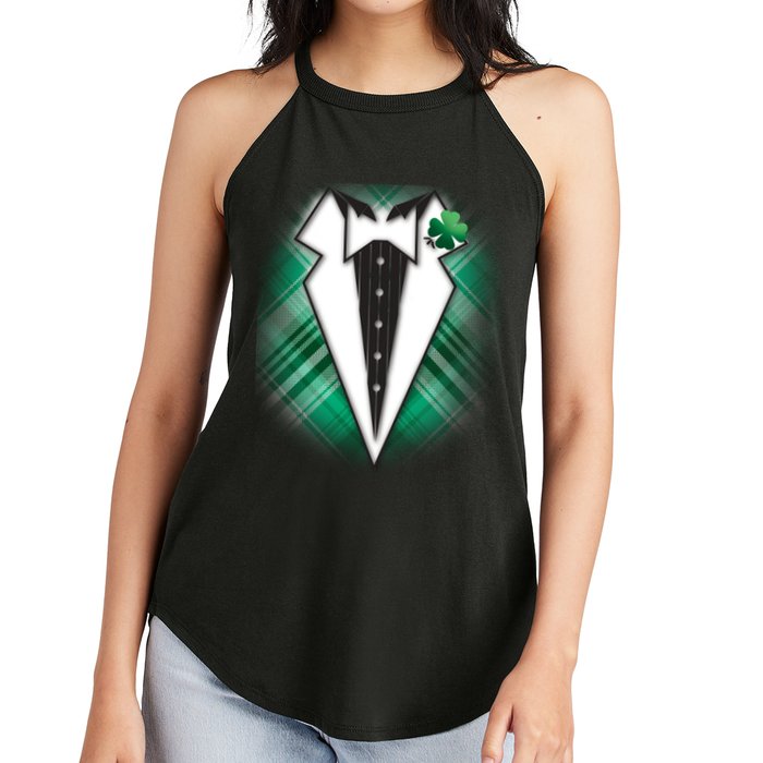 Cool St. Patrick's Day Tuxedo Irish Tux Women's Perfect Tri Rocker Tank