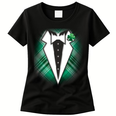 Cool St. Patrick's Day Tuxedo Irish Tux Womens T-Shirt