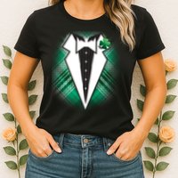 Cool St. Patrick's Day Tuxedo Irish Tux Womens T-Shirt