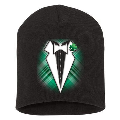 Cool St. Patrick's Day Tuxedo Irish Tux Short Acrylic Beanie