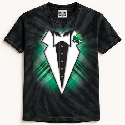 Cool St. Patrick's Day Tuxedo Irish Tux Kids Tie-Dye T-Shirt