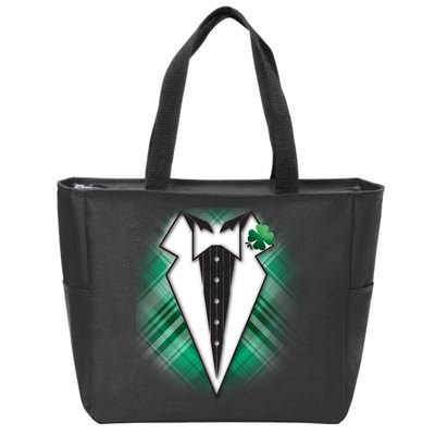 Cool St. Patrick's Day Tuxedo Irish Tux Zip Tote Bag
