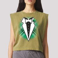 Cool St. Patrick's Day Tuxedo Irish Tux Garment-Dyed Women's Muscle Tee