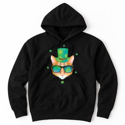 Cool St.Patrick's Day Clover Cat Hoodie