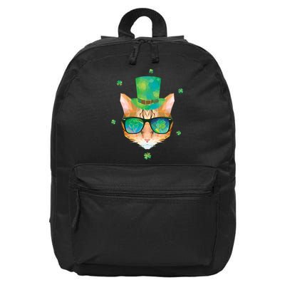 Cool St.Patrick's Day Clover Cat 16 in Basic Backpack