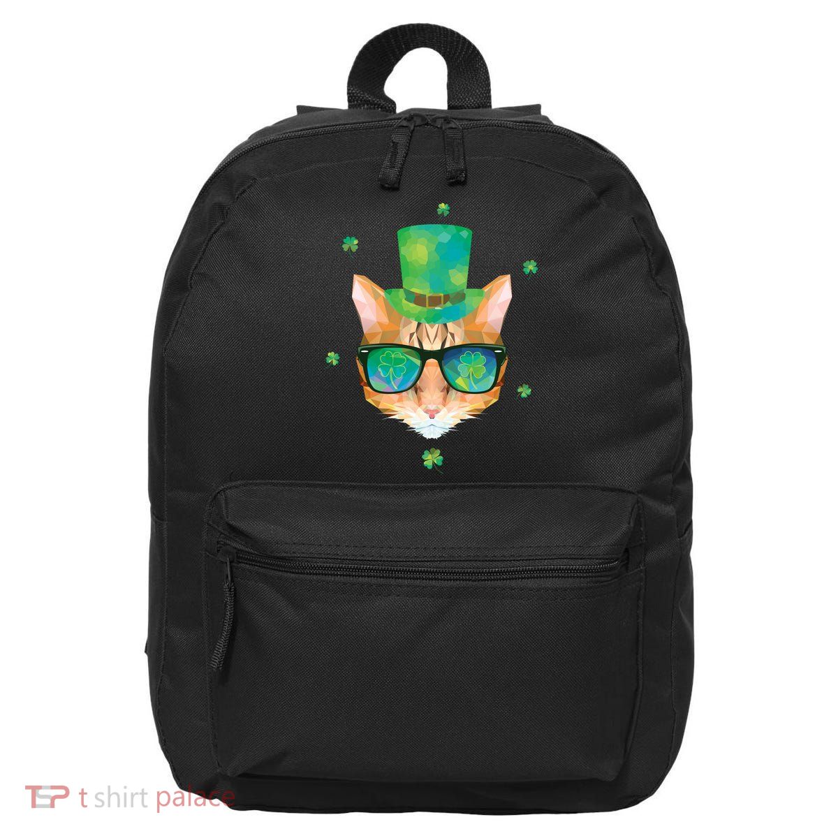 Cool St.Patrick's Day Clover Cat 16 in Basic Backpack