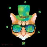 Cool St.Patrick's Day Clover Cat Mousepad