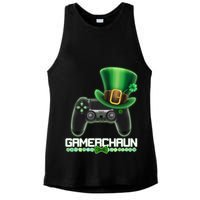 Cool St Patrick's Day Gamerchaun Game Controller Leprechaun Ladies PosiCharge Tri-Blend Wicking Tank