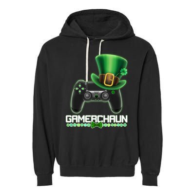 Cool St Patrick's Day Gamerchaun Game Controller Leprechaun Garment-Dyed Fleece Hoodie