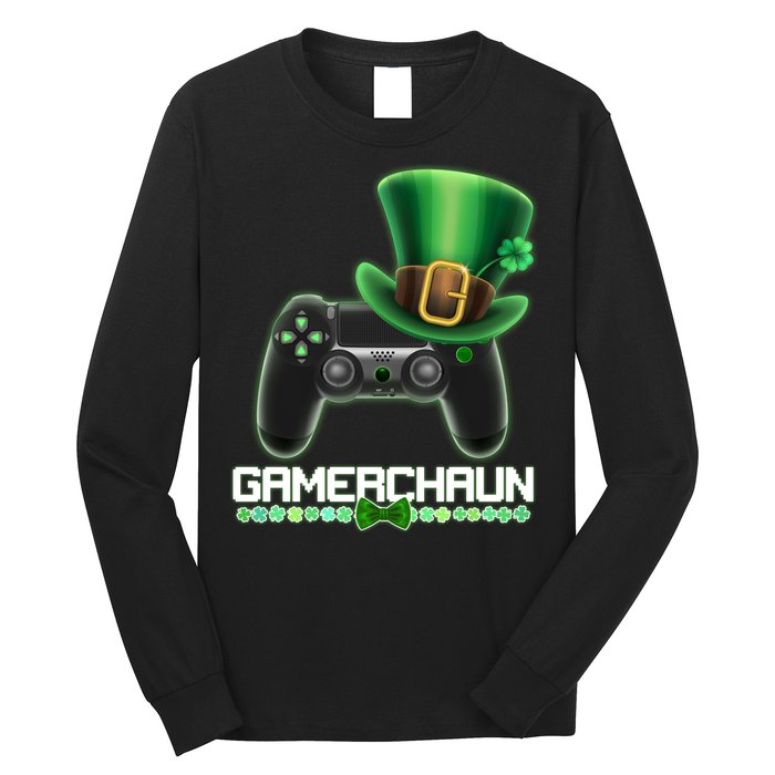 Cool St Patrick's Day Gamerchaun Game Controller Leprechaun Long Sleeve Shirt