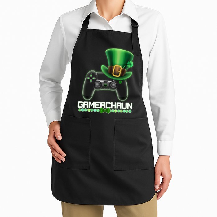 Cool St Patrick's Day Gamerchaun Game Controller Leprechaun Apron