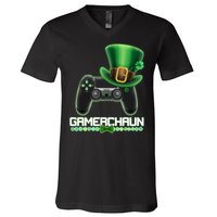 Cool St Patrick's Day Gamerchaun Game Controller Leprechaun V-Neck T-Shirt