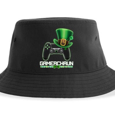 Cool St Patrick's Day Gamerchaun Game Controller Leprechaun Sustainable Bucket Hat