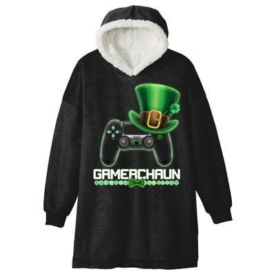 Cool St Patrick's Day Gamerchaun Game Controller Leprechaun Hooded Wearable Blanket