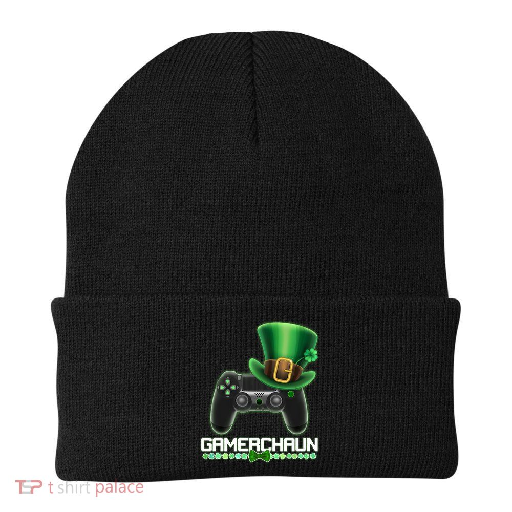 Cool St Patrick's Day Gamerchaun Game Controller Leprechaun Beanie