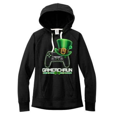 Cool St Patrick's Day Gamerchaun Game Controller Leprechaun Women's Fleece Hoodie