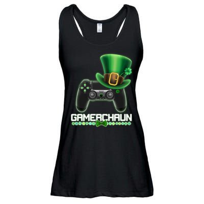 Cool St Patrick's Day Gamerchaun Game Controller Leprechaun Ladies Essential Flowy Tank