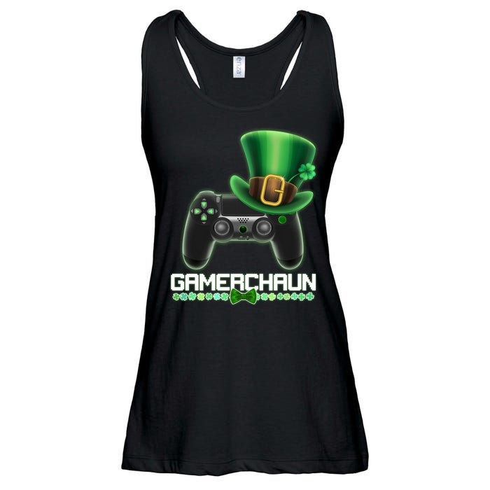 Cool St Patrick's Day Gamerchaun Game Controller Leprechaun Ladies Essential Flowy Tank