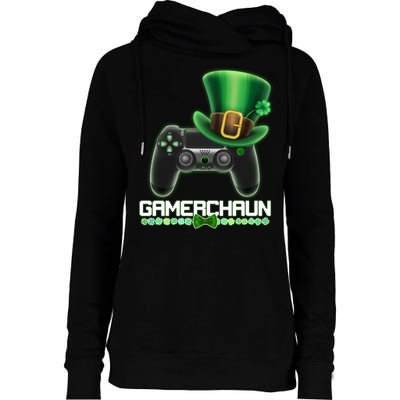 Cool St Patrick's Day Gamerchaun Game Controller Leprechaun Womens Funnel Neck Pullover Hood