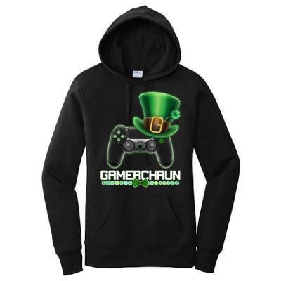 Cool St Patrick's Day Gamerchaun Game Controller Leprechaun Women's Pullover Hoodie