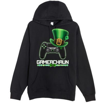 Cool St Patrick's Day Gamerchaun Game Controller Leprechaun Premium Pullover Hoodie